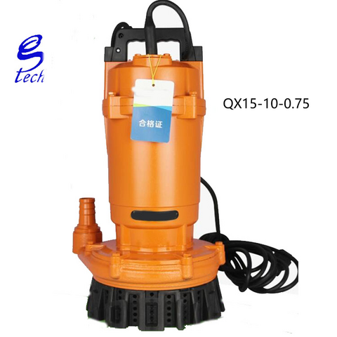 Bomba sumergible pequeña QX15-10-0.75 380v de alta elevación para pozos profundos, toma de agua, gran caudal para riego agrícola for sale at factory direct price