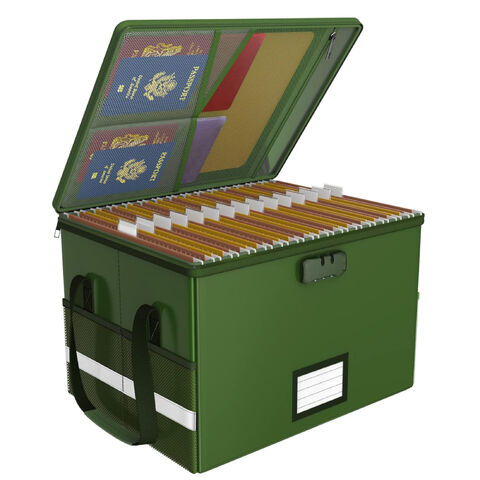 File Box With Lock Fireproof Document Box With Multi-functional Mesh ...