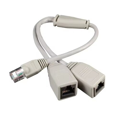 Rj45 1 Male To 2 Female Connector Ethernet Extension Cable Splitter ...