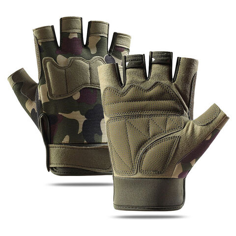 Guantes tácticos militares ajustables de medio dedo para combate al por mayor