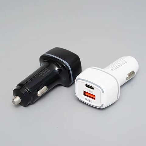 45W A+C Metall Auto-Schnelllader, Schnellladung C+A 2 Ports USB Typ C Auto-Handyladegerät Quick Charging Autoladegerät aller Größen.