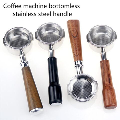 Mango de filtro universal de 58 mm para máquina de café al por mayor, mango de madera maciza modificado para uso doméstico, mango sin fondo de acero inoxidable 304 for sale at factory direct price