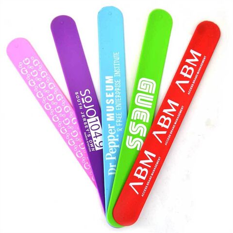 Bracelets à claques, Bracelets à claques en silicone cadeaux promotionnels logo personnalisé bracelet à claques en silicone, conception OEM, PVC, silicone