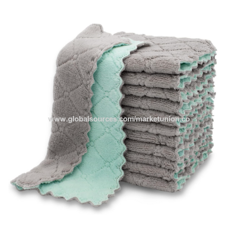 Küchen Geschirrtücher, Premium Geschirrtücher, Super Saugfähige Korallen Samt Geschirrtücher, Antihaft Öl Abwaschbar Schnell Trocknend for sale at factory direct price