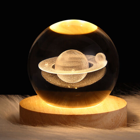 Lámpara de Noche de Bola de Cristal 3D, Decoración Luminosa con Luz LED del Sistema Solar - Venta al por Mayor for sale at factory direct price