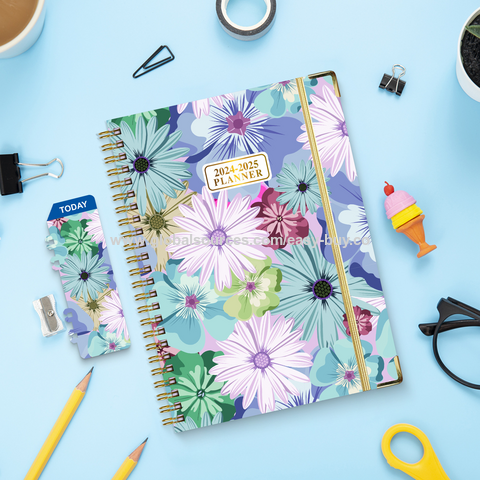 Notepads 2024-2025 English Notepad A5 Metal Coil Notebook Weekly ...
