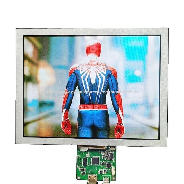 Module TFT 8 pouces avec carte HDMI, résolution 1024x768, interface LVDS 40 broches, 500 cd/m² - Idéal pour applications industrielles et commerciales.