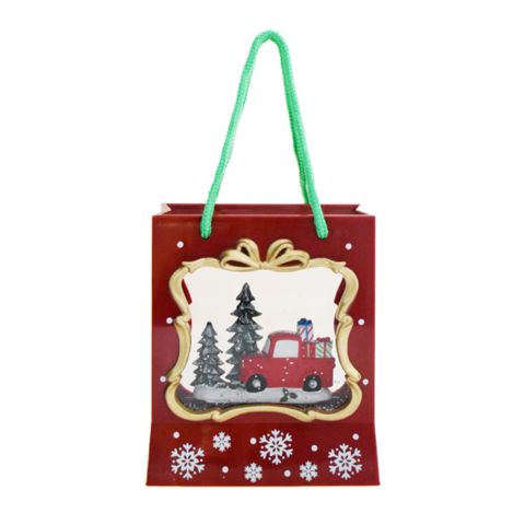 Lanterne de Noël Électrique avec Musique, Arbres de Noël, Petite Voiture Rouge, Décoration de Ramadan, Lumière Extérieure, Ornements en Résine, Décoration de Sac à Main Familial for sale at factory direct price