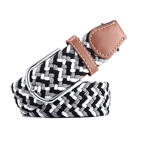 Ceinture Tressée Élastique Tendance pour Homme, Haute Qualité, Tissu Polyester, Ceinture Élastique pour Pantalon en gros