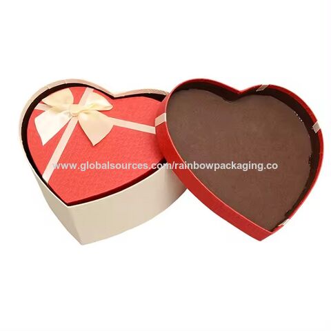 Custom Logo Heart Shape Lid And Base Box Recyclable Chocolate Candy ...