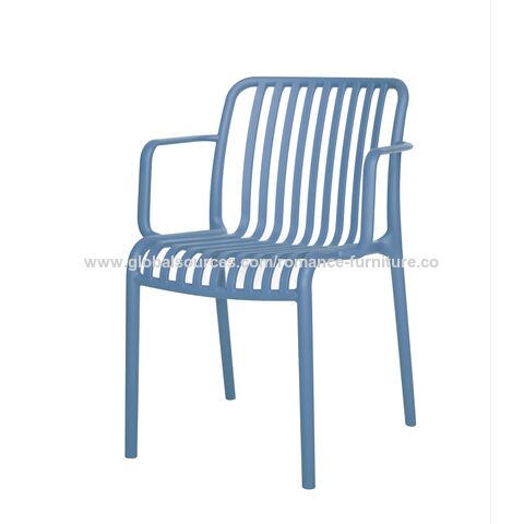 Molded Plastic Arm Chairs Pp Rattan Monoblock Rails Hollow Chair For ...