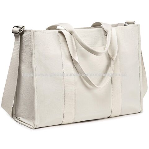Sac fourre-tout pour ordinateur portable pour femmes, sac à bandoulière en toile pour le travail, sac messager pour ordinateur, sac à main pour enseignant, porte-documents de bureau avec TISSU AVEC GRS