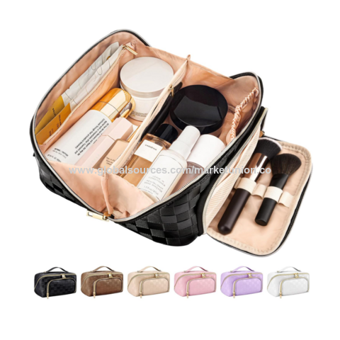 Bolsa De Cosméticos De Viaje Con Asa Y Bolsa Para Cepillos, Gran Capacidad, Material PU Impermeable