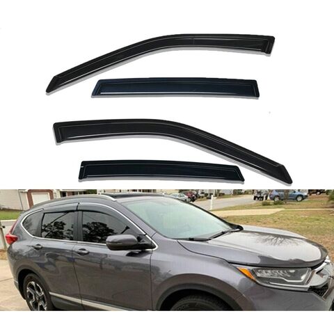 Visière de fenêtre personnalisée acrylique PMMA noir évent de vent déflecteur d'air 4 pièces visière de fenêtre de voiture visière de pluie visière de lunette arrière B02016 for sale at factory direct price