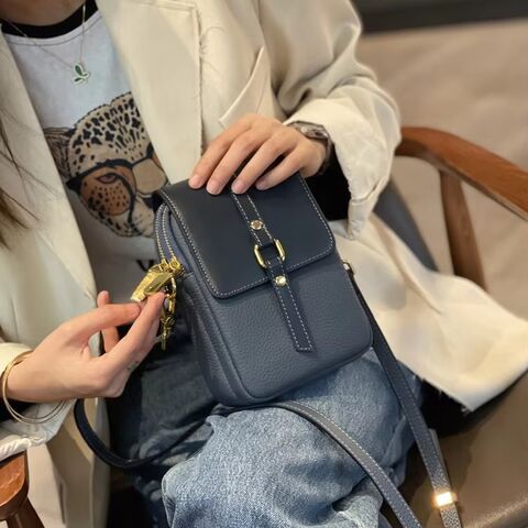 Petit sac à bandoulière mignon, porte-monnaie pour téléphone portable, portefeuille léger en cuir PU de luxe, étui de téléphone spacieux