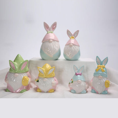 Happy Easter Gnomes With Eggs Decor Ceramic Easter Bunny Handmade ...