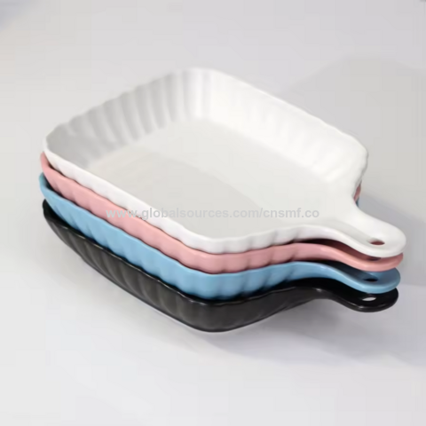 Moderne Antihaft-Keramikglasur Auflaufform Lasagne Backformen mit Griff Backgeschirr Set für Zuhause Hotel Restaurant