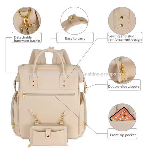 Mochila Maternal Portátil para Pañales, Bolso de Gran Capacidad para Mamá y Bebé, Doble Hombro for sale at factory direct price