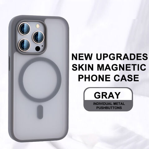 Capa 2 em 1 Magnética Fosca TPU PC para iPhone 15 14 13 Pro Max com Acessórios para Celular