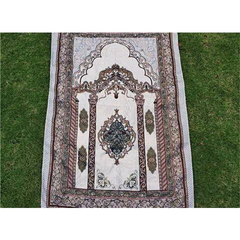 Alfombra de Mezquita Portátil Exquisita Personalizada de Alta Calidad WOOHigh, Nuevo Diseño de Tapete de Oración Musulmán