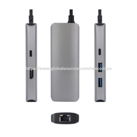 Aluminium Typ C HUB - Typ C Hub zu PD 100W 6 IN 1 USB C Hub mit HDMI für 4K 30Hz, 10Gbps USB3.1. Speicherleitungsfunktion