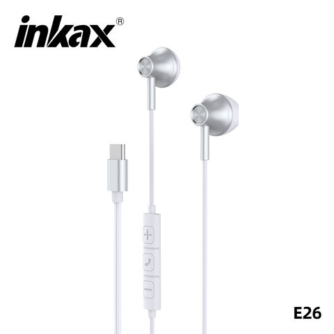 Inkax Kabelgebundene Kopfhörer, Metall, Semi-In-Ear, Geräuschunterdrückung, 1,2 m Kabel-Headset für Telefon