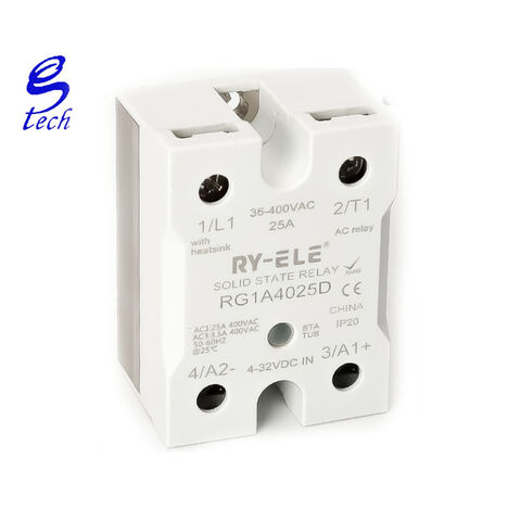 Relais statique monophasé RG1A4025D 25A 40A 60A 80A, commande CC, avec dissipateur thermique for sale at factory direct price