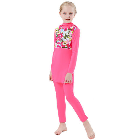 WOO Girls Muslim Swimwear Baby Swim Long Swimsuits Islamic Children Arab Islam Beach Wear Kids Swim Suits Burkinis Surf Pants for sale at factory direct price