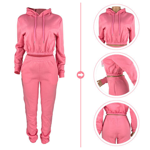 Conjunto de chándal para mujer al por mayor, diseño moderno de dos piezas, top de manga larga y pantalones deportivos holgados