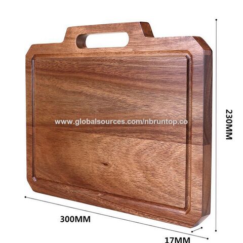 Großhandel Holzschneidebrett mit Griff, Akazienholz Schneidebrett Gemüseschneidebrett Holzplatte für die Küche.