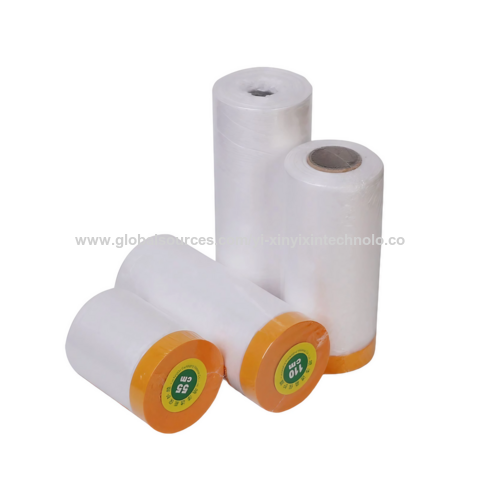 Tubo de Papel Duro con Cubierta Transparente de Alta Calidad, Films de LDPE/HDPE, Film de Enmascarar para Pintores para Protección de Pintura de Coches a Prueba de Polvo