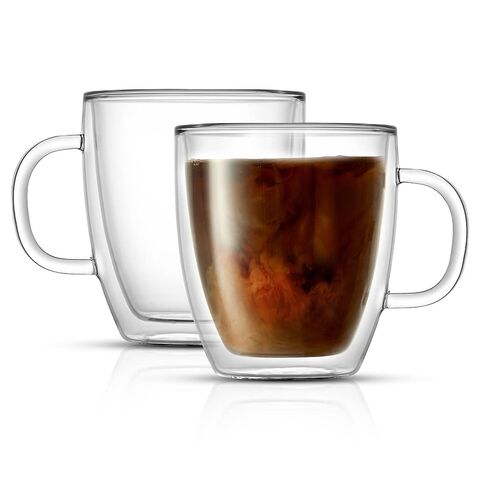 أكواب قهوة معزولة بجدار مزدوج - طقم من قطعتين - 399 مل (13.5 أونصة)، أكواب قهوة for sale at factory direct price