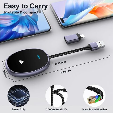 Adaptador Inteligente Sem Fio CarPlay BOYI para Android Auto com Fio USB, Plug & Play, Configuração Fácil, Adaptador Dongle Sem Fio Android Auto for sale at factory direct price