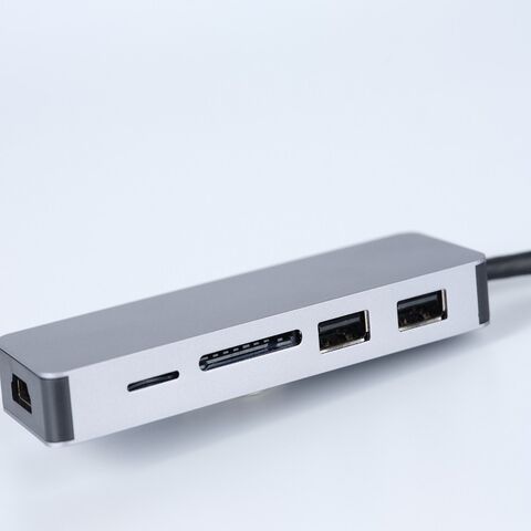 موزع USB C 5 في 1، مقسم بيانات USB، محول محور USB 3.0، محطة إرساء، موزع بيانات USB 3.0 للكمبيوتر المحمول