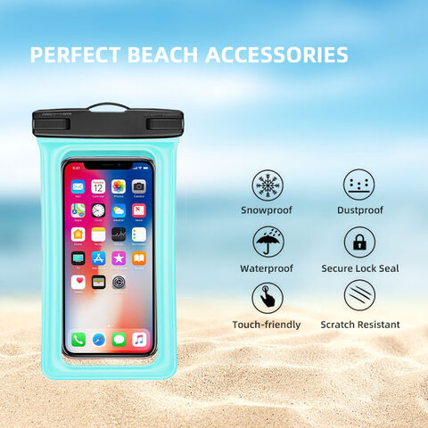 ODM Bolsa Fresca Verde para Celular Capa de Celular para Todos os Telefones com Cordão Airbag Flutuante para Caminhada, Corrida, Parque Aquático for sale at factory direct price