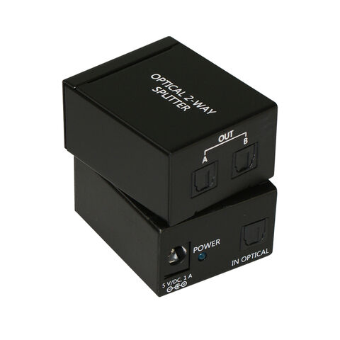 Distribuidor de Audio Digital Óptico TOSLINK S/PDIF GMAX de 2 Puertos para la distribución de señal de audio desde una entrada óptica digital a dos salidas for sale at factory direct price