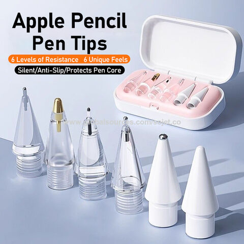 2024 عبوة جديدة من 6 قطع غيار لأطراف أقلام ستايلس سيليكون مع صندوق هدايا لقلم Apple Pencil، أطراف أقلام لمس قابلة للاستبدال، حافظة واقية لرأس القلم for sale at factory direct price