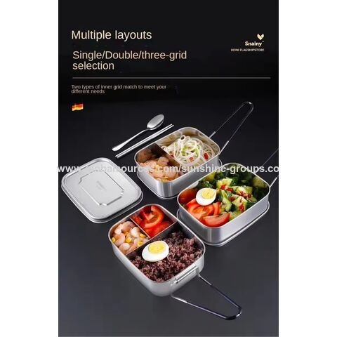 304 Stainless Steel Lunch Box Student Thickened Lunch Box Rectangular ...