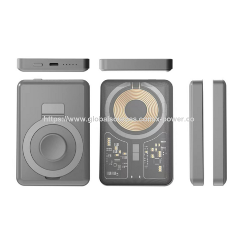 Batterie externe sans fil bon marché, directement de l'usine, petite et délicate, avec charge sans fil magnétique Type C/béquille 5000mAh 20W OEM/ODM