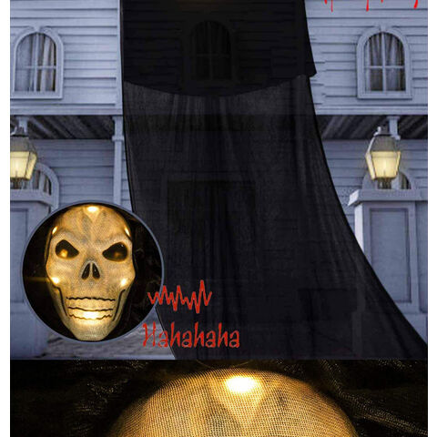 Máscara de Calavera Luminiscente Activada por Voz para Fiesta de Halloween de Alta Calidad Hecha a Mano
