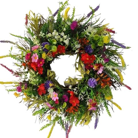Guirnalda de flores silvestres artificiales de 45 cm para decoración del hogar, regalo de flores púrpuras promocionales