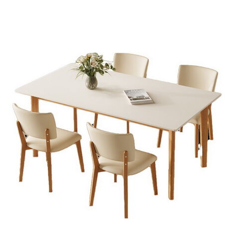Nordic Style Solid Wood Dining Table Household Modern Simple Cream ...