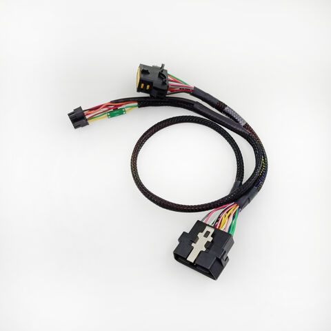 OBD2 J1962 Y Splitter Extension Cable 16 Pin Male To Dual Female Car Diagnostic Tools Automotive Wiring Harness 25cm