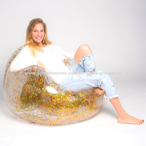 Sillón Inflable Individual Económico con Lentejuelas, Sofá Perezoso, Cojín de Aire, Cama, Cojín para Almuerzo, Silla Plegable for sale at factory direct price