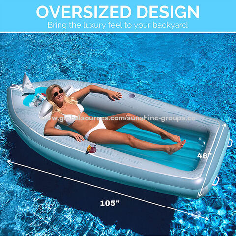 Flotador inflable para piscina, hamaca acuática con cubierta de malla, tumbona, juguete acuático para adultos, cama flotante para tomar el sol for sale at factory direct price