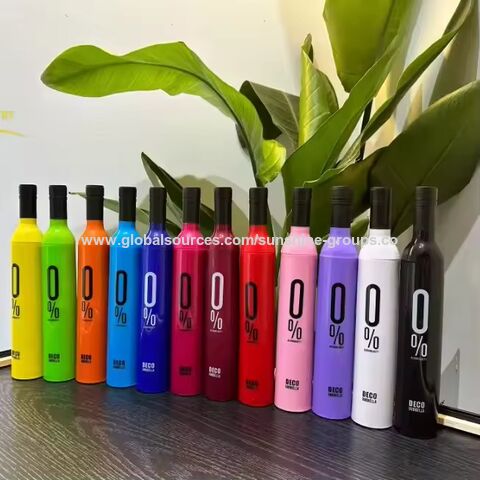 Paraguas plegable para botella de vino con logo personalizado para adultos