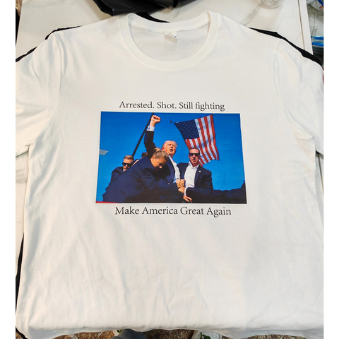 T-shirt Trump en coton pour homme, haute qualité, vierge, logo personnalisé, col montant, grammage élevé