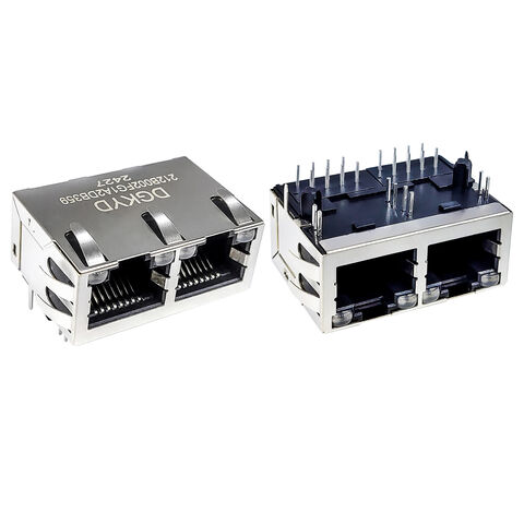 Rj45 Network Connector Dual Port 100mbps Integrated Interface 30u ...
