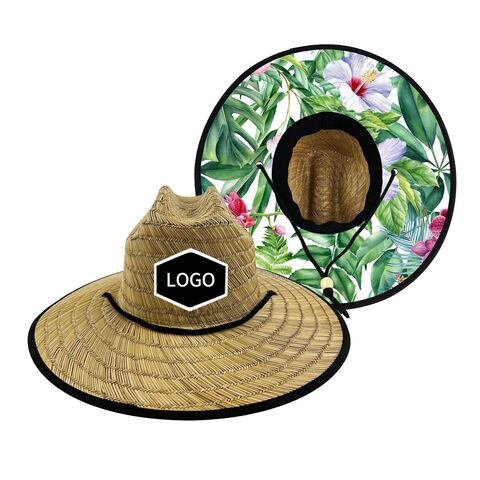 Chapeaux de paille tissés personnalisés pour sauveteurs en gros for sale at factory direct price