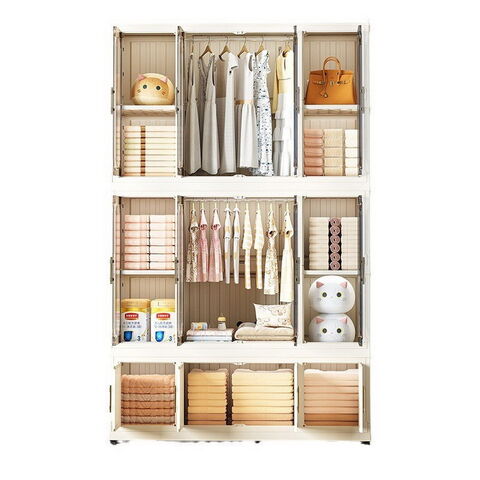 Armário de Armazenamento Atacadista Dobrável para Leite em Pó de Bebê, Organizador de Armazenamento de Plástico para Quarto, Guarda-Roupa de Grande Capacidade